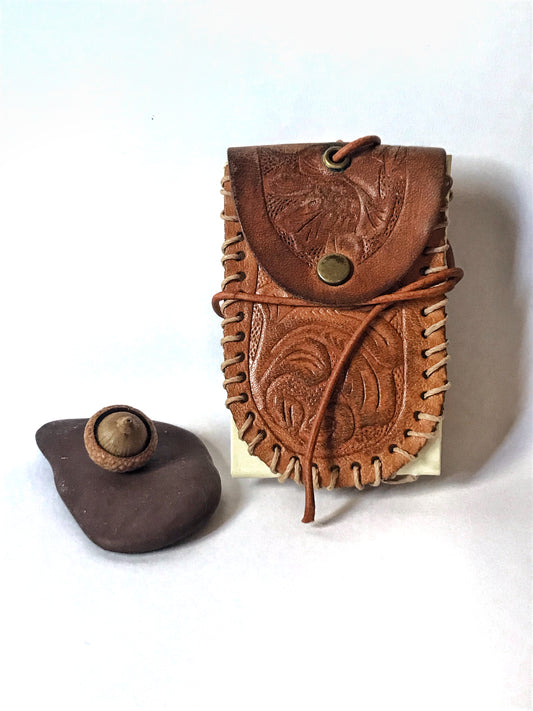 Tooled Leather Mini Notebook