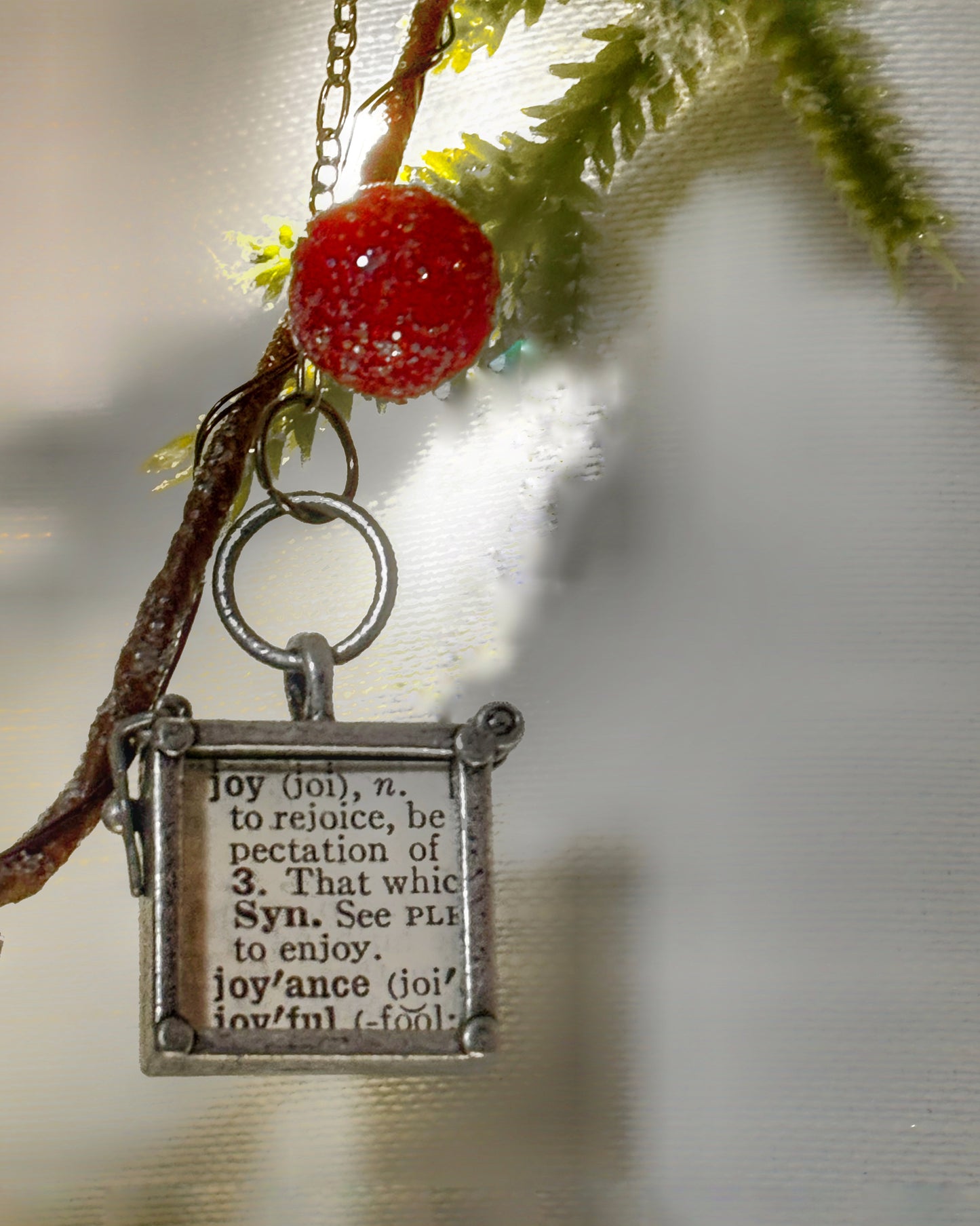 Holiday Ornament Vintage Dictionary Joy